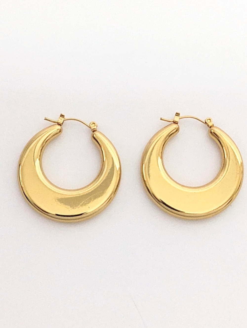 Crescent Gold Plated Hoop Earrings